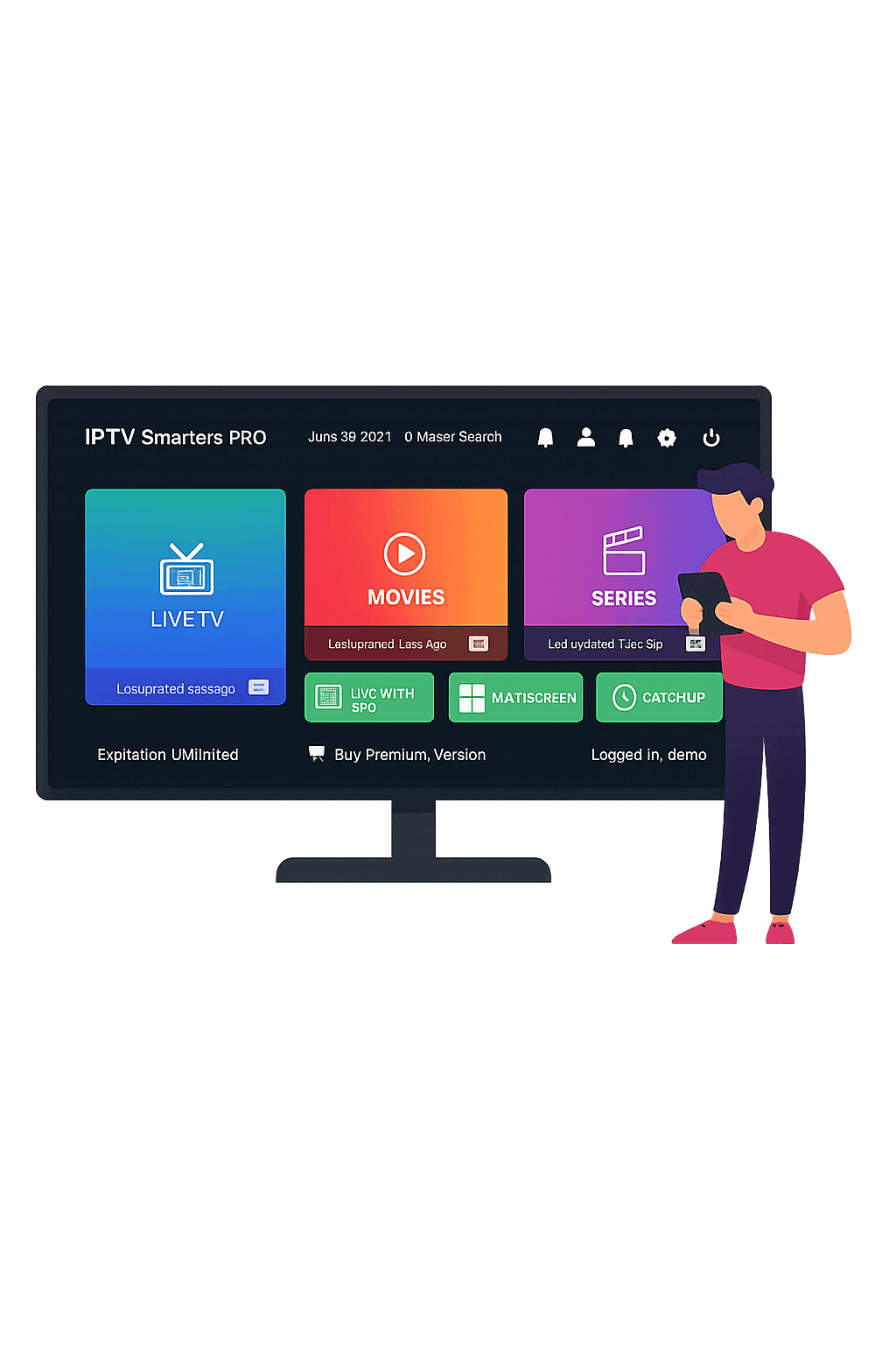 IPTV Smarters Pro subscription banner showcasing flexible 1-month, 3-month, and 6-month IPTV plans with instant access to over 17,000 live TV channels and 40,000+ VOD movies and series in HD and 4K. Compatible with Firestick, Android, iOS, Smart TVs, and more—no VPN required. Best IPTV service USA for sports, news, and international channels with fast activation and 24/7 support.

